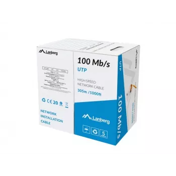 Tinklo laidas Lanberg LCU5-10CC-0305-O U/UTP Cat5 305m Oranžinis