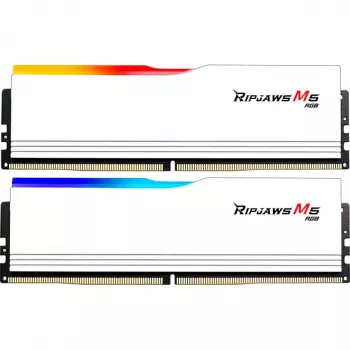 G.skill Ripjaws M5 RGB 64 GB (2x 32 GB) DDR5-6000 Dual-Kit, balta, F5-6000J3040G32GX2-RM5RW, INTEL XMP