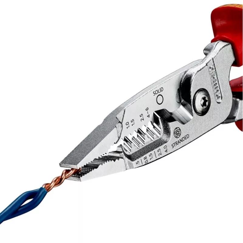 Kabelių nuėmiklis Knipex 13 76 200 ME, 6 mm, nerūdijantis plienas, raudona/geltona