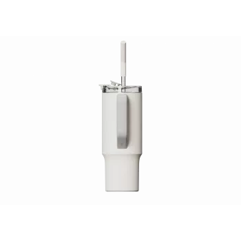 Termo puodelis su šiaudeliu Xiaomi Straw Mug White 1 L – nerūdijančio plieno vidus, nesandarus, 240×132×97 mm