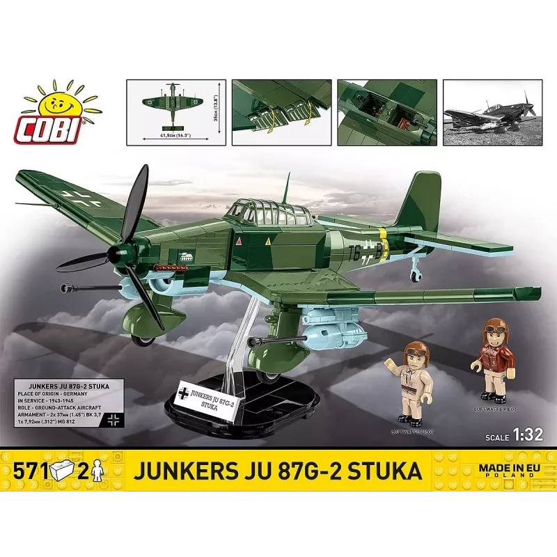 Statybinis rinkinys Cobi Blocks Junkers JU 87G-2 Stuka 571 detalių modelis