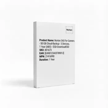 Norton 360 For Gamers – 50 GB debesies atsarginė kopija – 3 įrenginiai, 1 metai (ABO) – ESD parsisiuntimas