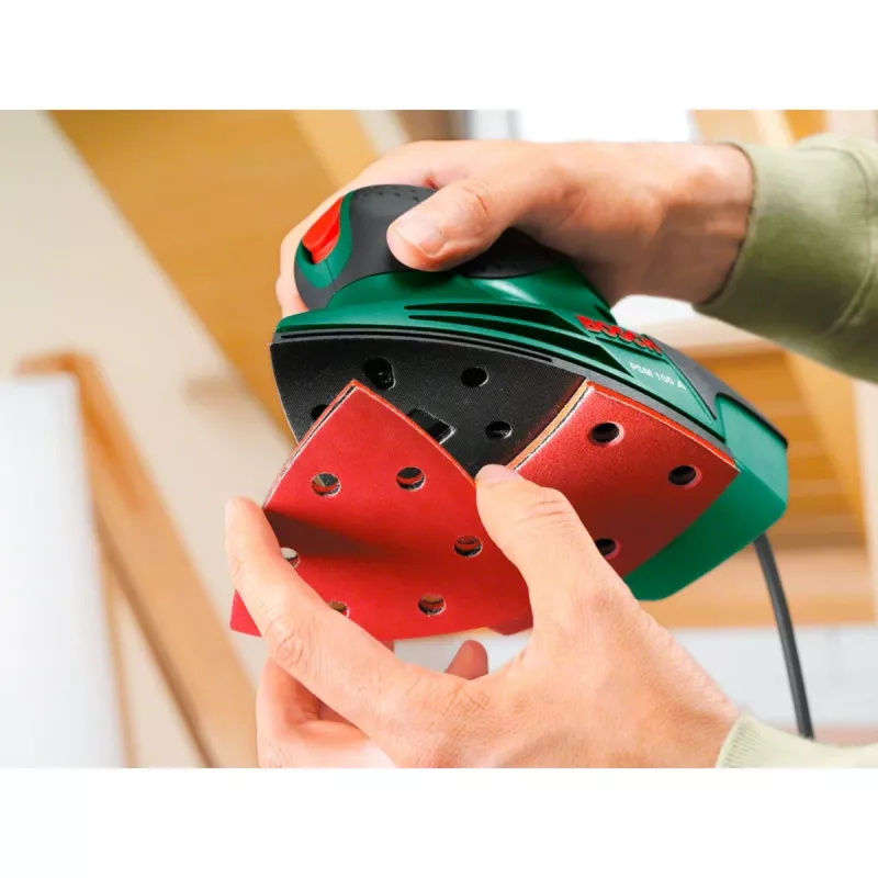 Bosch PSM 100 A daugiafunkcis šlifuoklis 26000 OPM juoda, žalia, raudona