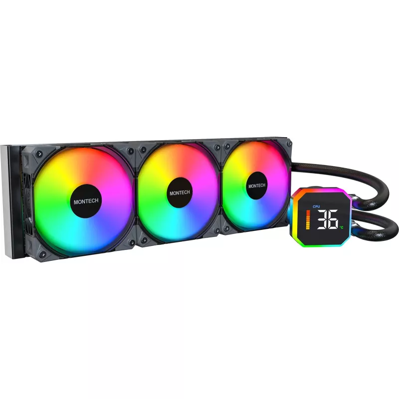 CPU aušintuvas MONtech HyperFlow Digital 360 juodas, 360 mm, skystas