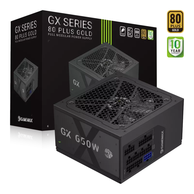 Gamemax GX 650GF maitinimo blokas, 80 PLUS Gold, 650 W
