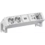 Ilgintuvas Bachmann DESK2 ALU WHITE 937.413 su 2x USB prievadais