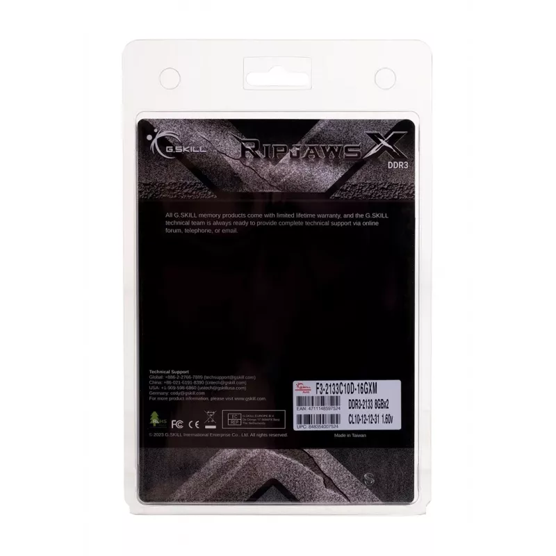 G.SKILL RipjawsX DDR3 16GB (2x8GB) 2133MHz 240-pin DIMM, 1.6V, CL12, dviejų kanalų, aušintuvas