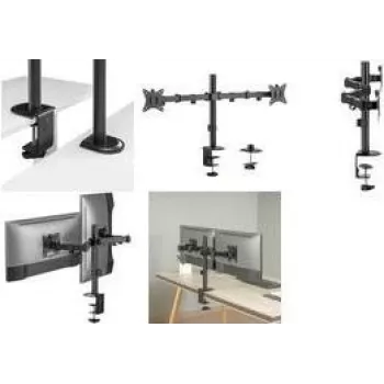 Logilink BP0172 stovo laikiklis dviems monitoriams, juodas