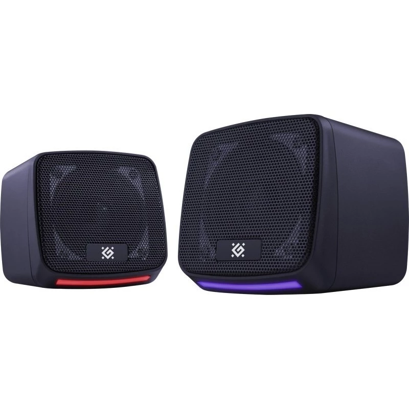 Garsiakalbiai PC DEFENDER J3 2.0 6W LED USB, 2×3W RMS, 90–20000 Hz, 3.5 mm, juodi