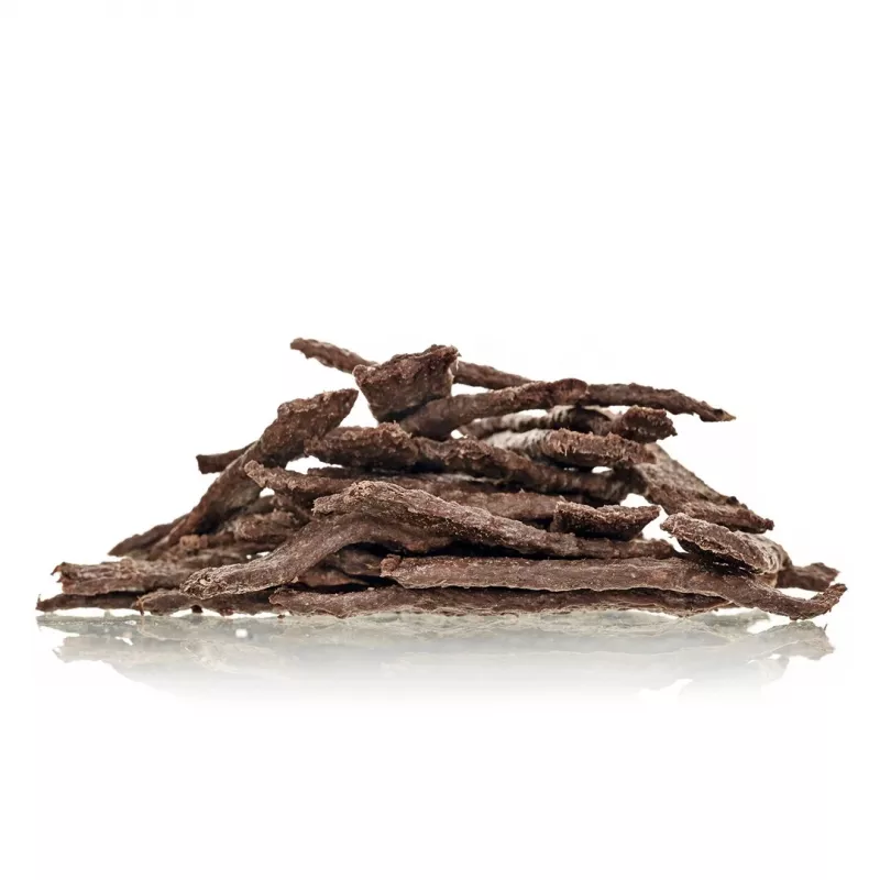 Šunų skanėstai PETITTO Monoprotein Beef Strips 400 g – vieno baltymo hipoalerginis jautienos užkandis suaugusiems šunims