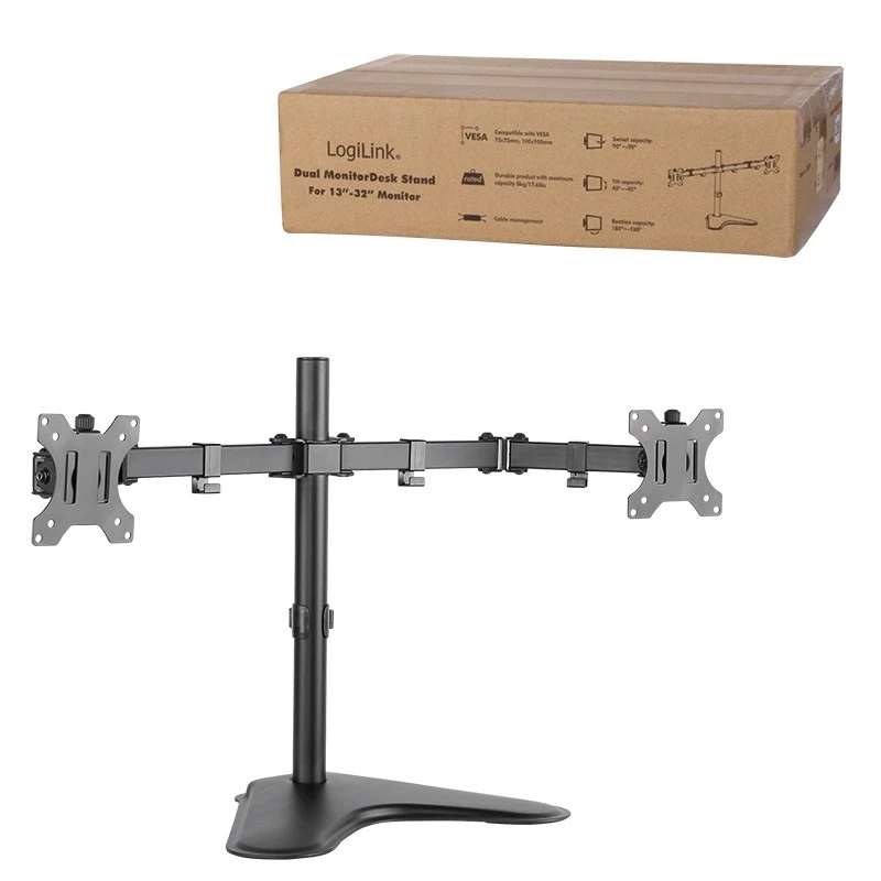 Monitorio laikiklis LogiLink BP0045 81,3 cm (32 colių) stalas Juodas Nerūdijantis plienas
