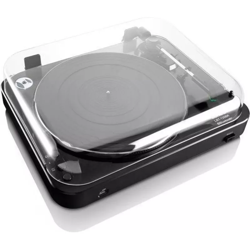Pusiau automatinė vinilinių plokštelių grotuvas su diržine pavara Lenco LBT-120BK Juoda