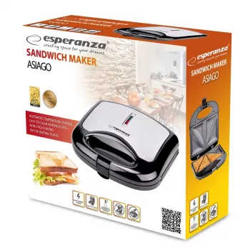 Sumuštinių keptuvė Esperanza ASIAGO 1000 W, juoda, balta