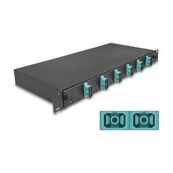 DeLOCK 67001 šviesolaidžių sujungimo dėžė juoda metalinė 482x220x44 mm