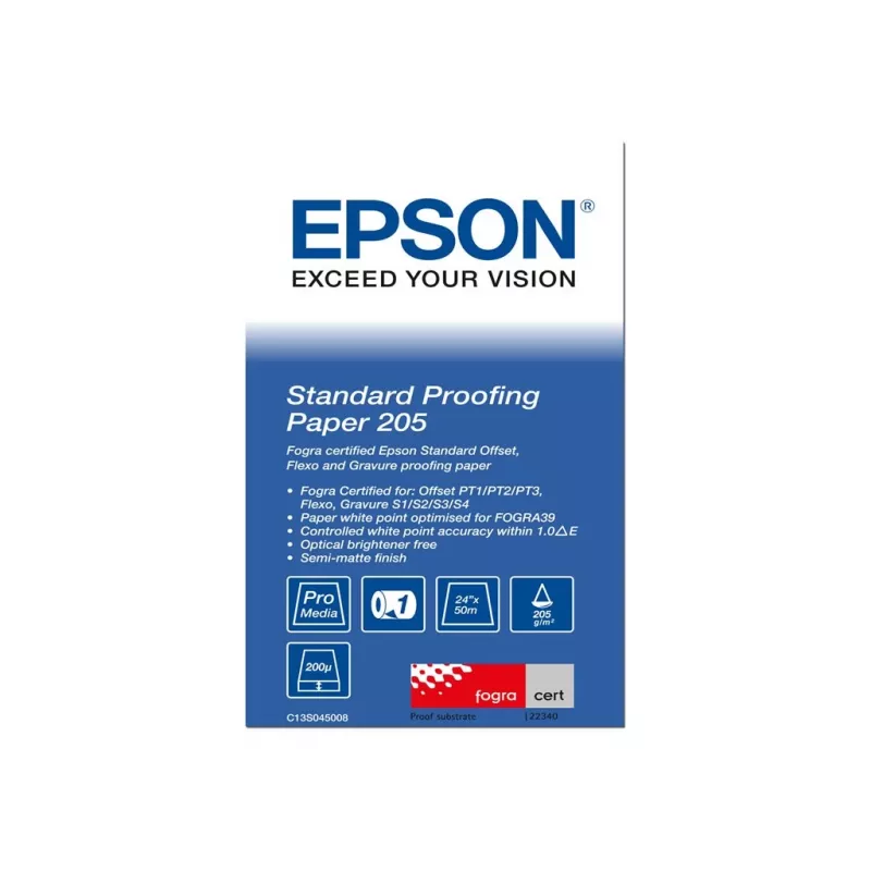 Epson Standard Proofing Paper 24 colių x 50 m, 205 g/m², pusiau matinis