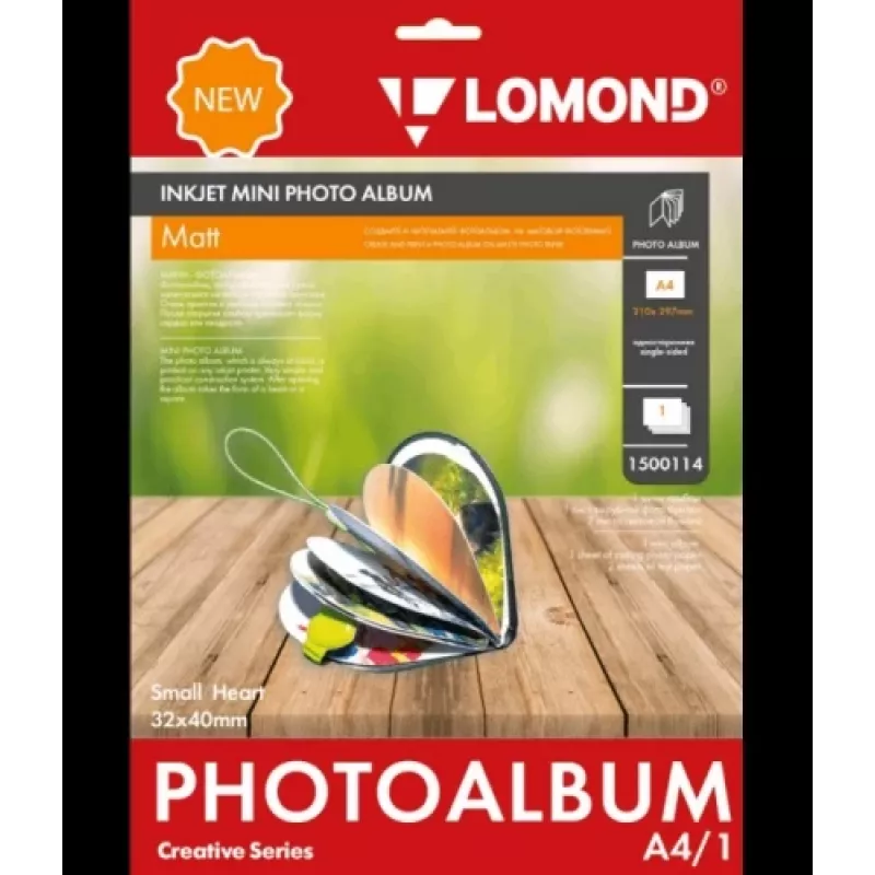 Lomond rašalinis mini albumas Maža širdelė matinis 32x40mm (Small)