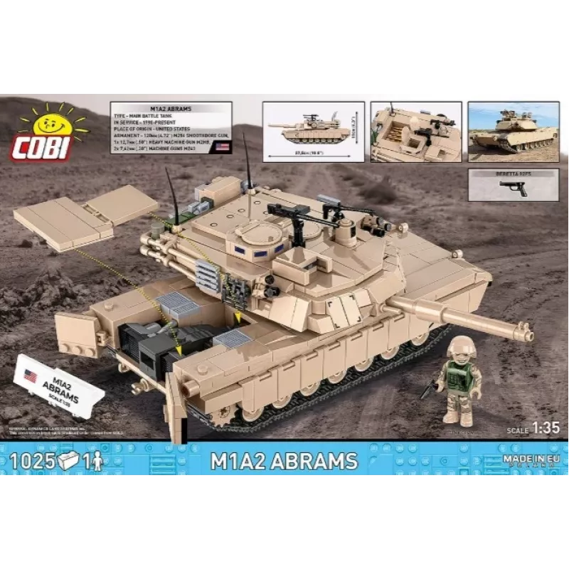 Konstruktorius Cobi M1A2 Abrams 1025 dalių modelis COBI-2632