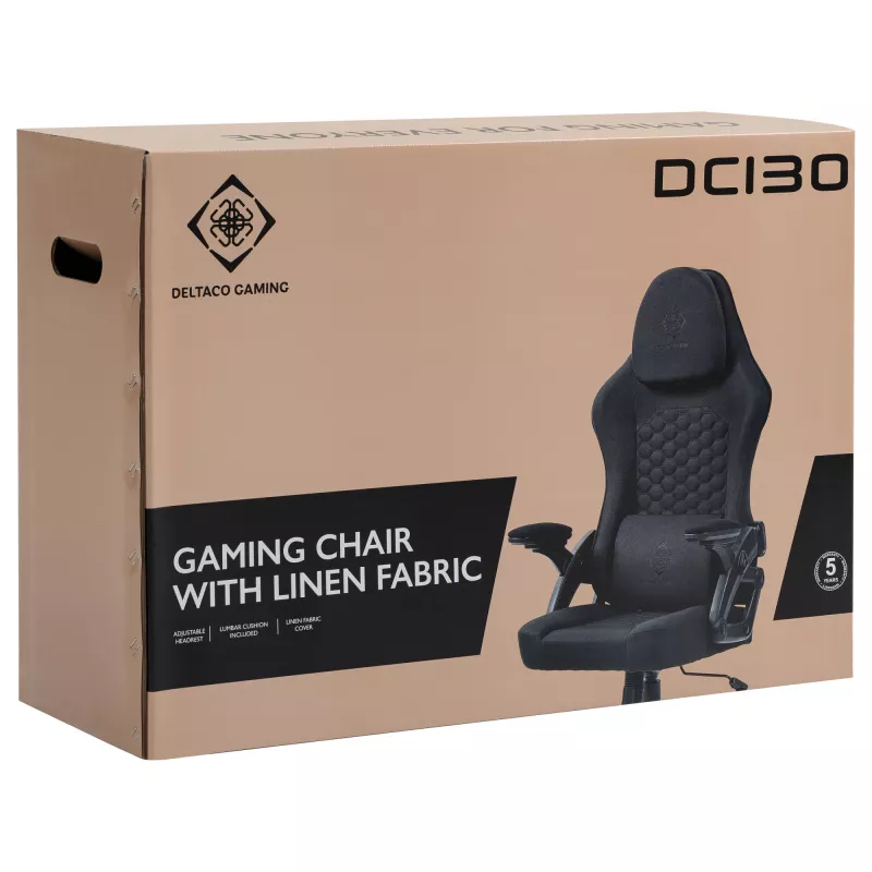 Deltaco DC130 Gaminė kėdė Soft Woven Mesh juoda (GAM-180)