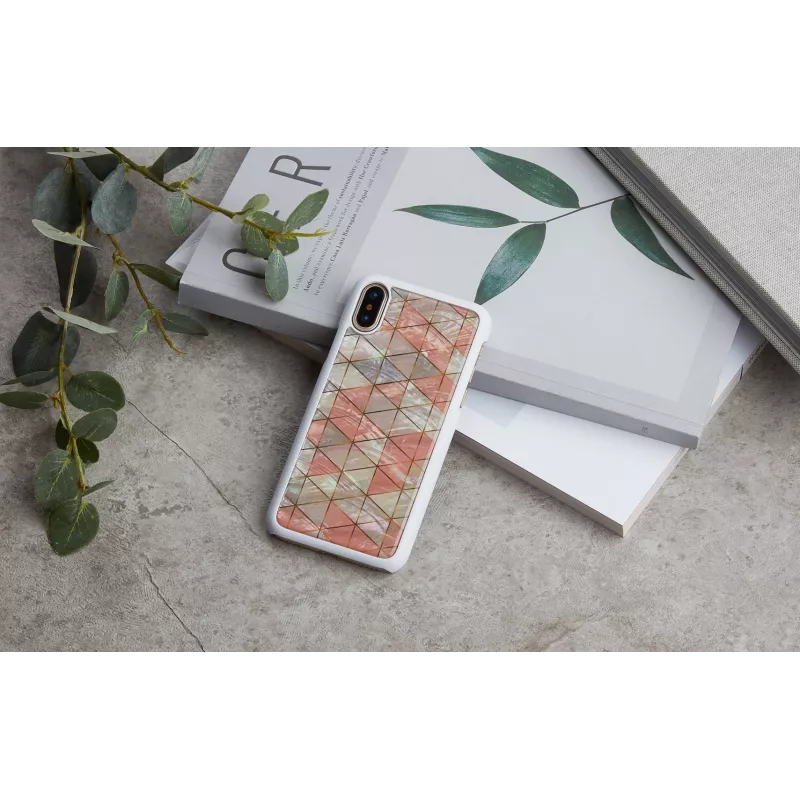 iKins dėklas iPhone XS / XS Max deimantinė balta apsauginė dėžutė
