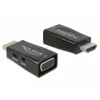 Kabelio keitiklis DeLOCK 65901 HDMI A į VGA ir 3.5 mm garsas, juodas
