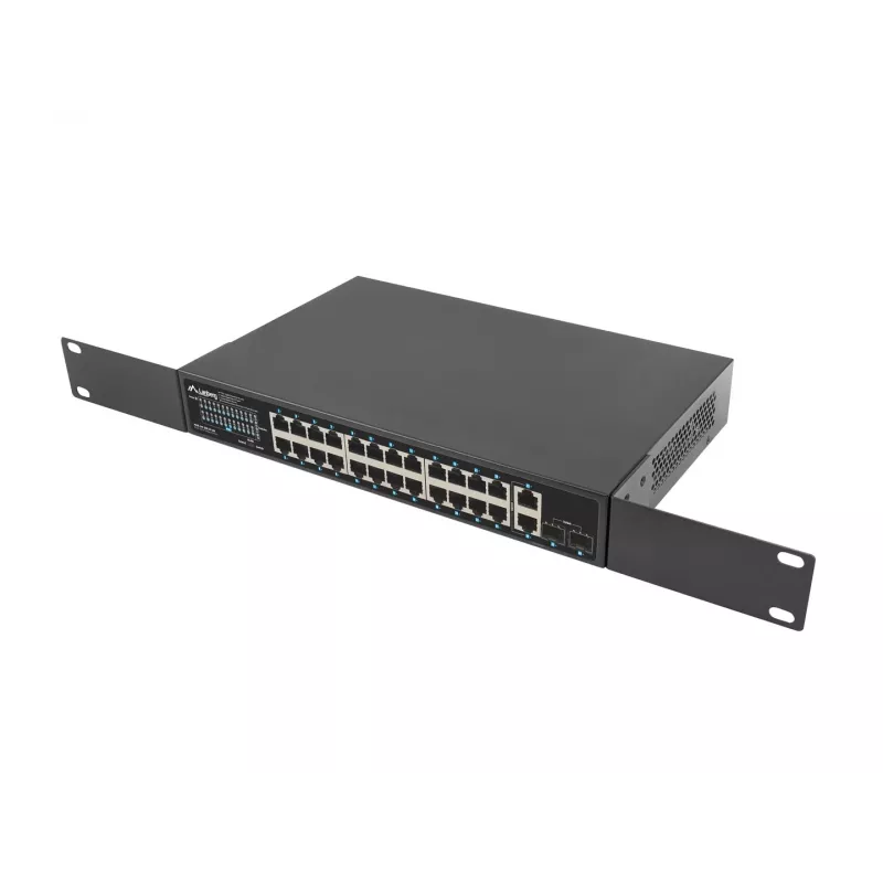 Nevaldomas LANBERG jungiklis RSGE-24P-2GE-2S-360 su 24 RJ-45 Ethernet prievadais