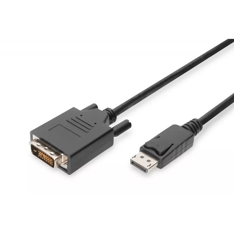 ASM AK-340301-030-S ASSMANN Laidas DisplayPort 1.1a su fiksatoriumi Tipas DP/DVI-D (24+1) Vyriškas/Vyriškas Juodas 3m
