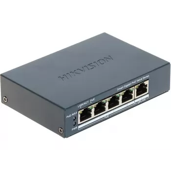 Hikvision DS-3E1505P-EI/M valdomas tinklo jungiklis Gigabit Ethernet (10/100/1000) su PoE, pilka spalva