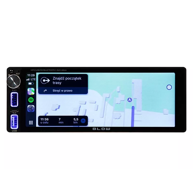 Automagnetola BLOW AVH-686A 1DIN 7 colių RDS MP3/USB/micro SD/BLUETOOTH