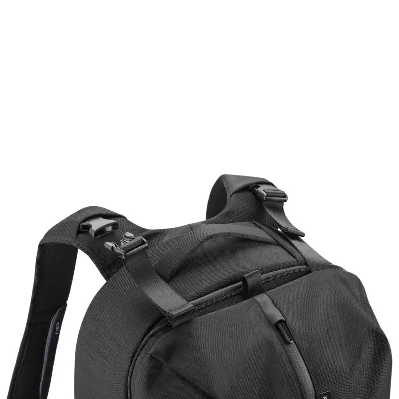 Kuprinė XDDESIGN FLEX GYM BAG – 24 L, tinka 15,6 colio / 39,6 cm planšetei/nešiojamam kompiuteriui, paminkštinti reguliuojami petnešos, juoda