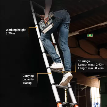 Teleskopinės kopėčios Batavia B.V. Giraffe AIR 2,93 m – kompaktiškos ištraukiamos kopėčios