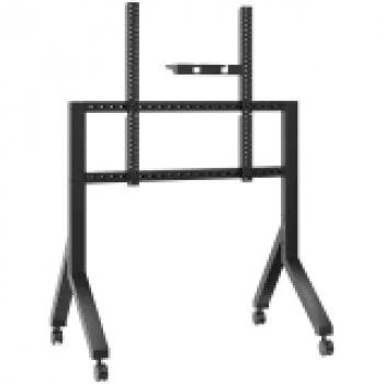 Mobilus televizoriaus stovas ONKRON TS2081-B 70–110 colių, juodas, plieninis, ant ratukų, 125 kg, VESA 200x200–1000x800
