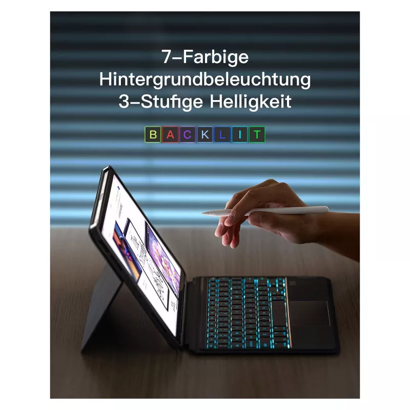inateck klaviatūra iPad 11 iPad Air 4/5Gen.Com. QWERTZ violetinė