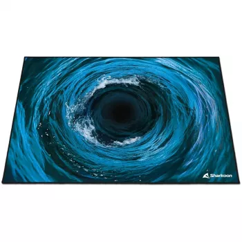Sharkoon SKILLER SFM12 Undertow grindų apsauginis kilimėlis, 140 x 100 cm, juodas/mėlynas/baltas
