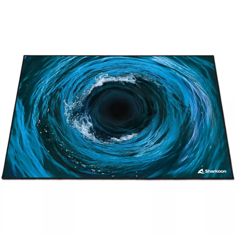 Sharkoon SKILLER SFM12 Undertow grindų apsauginis kilimėlis, 140 x 100 cm, juodas/mėlynas/baltas