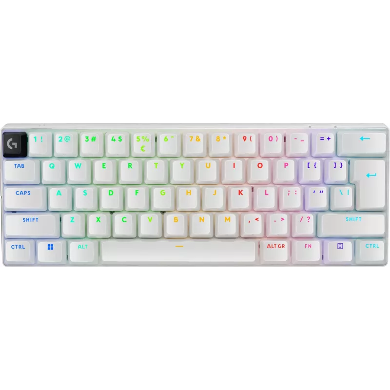 Klaviatūra Logitech G PRO X 60 žaidimams USB RF Wireless Bluetooth QWERTY US International balta