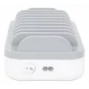 Manhattan įkrovimo stotelė, 10 prievadų: 3x USB-C (iki 18W PD) ir 7x USB-A (iki 12W), 120W bendra galia, balta/pilka, trejų metų garantija
