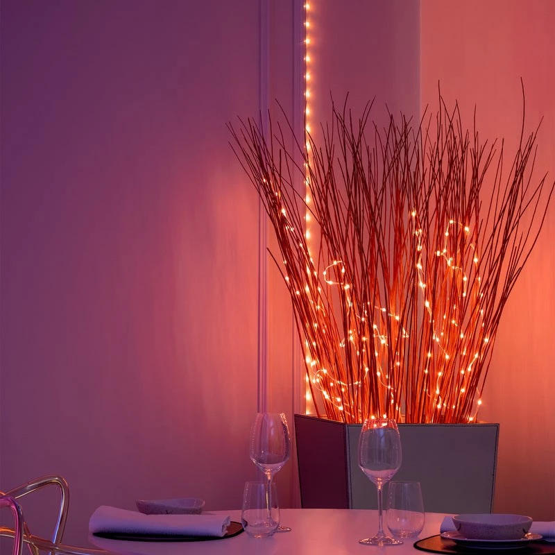 LED girlianda Twinkly TWD200STP-TEU įvairiaspalvė vidaus juosta, 5 cm tarpai, IP20, permatomas kabelis