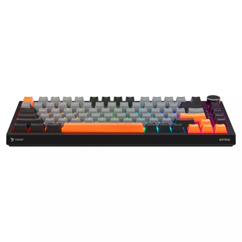 Savio ASTRAL BLACK JADE 3 SPALVŲ klaviatūra žaidimams USB QWERTY US International