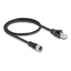 DeLOCK M12 adapteris D-coded 4 kontaktų moteriškas į RJ45 vyrišką 50 cm