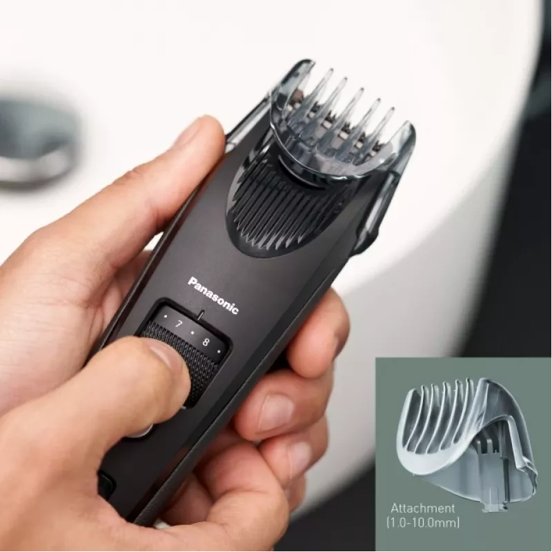 Barzdos kirpimo mašinėlė Panasonic ER-SB40-K803 — 0,5–10 mm, 19 pakopų, Li-Ion, belaidė / tinklo, juoda