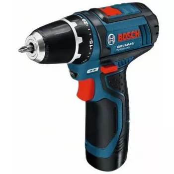 Bosch GSR 10,8-2-LI Professional gręžtuvas su 10,8 V baterija, 10 mm greito užspaudimo griebtuvu, juodos, mėlynos, raudonos spalvų
