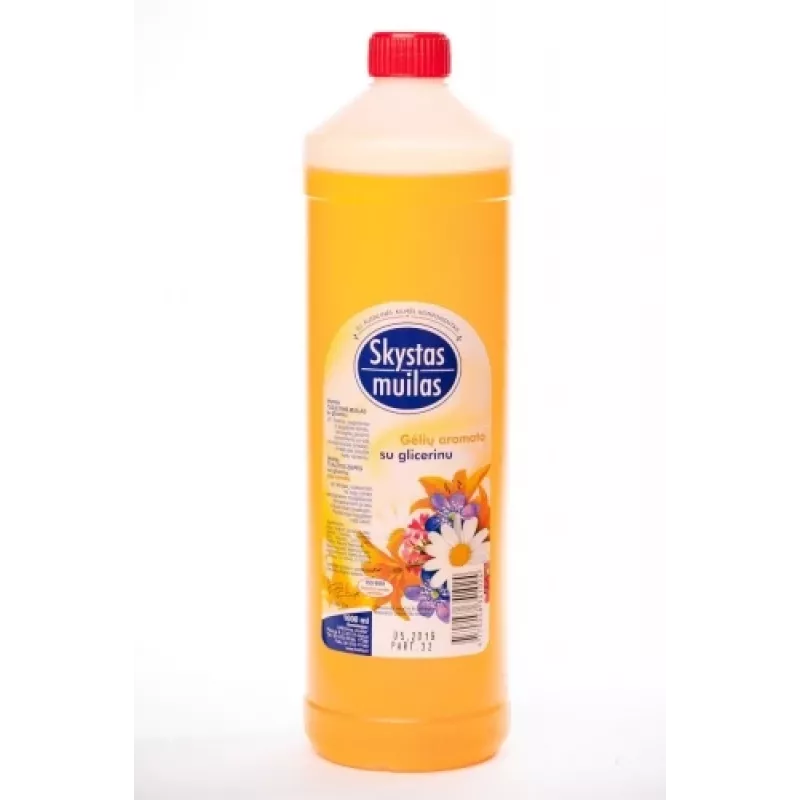 Skystas muilas su glicerinu, gėlių kvapas, 1 l