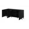 Komoda cama meble Nova 155x40x72 cm Juoda matinė, MDF rėmas 16 mm, durys 18 mm