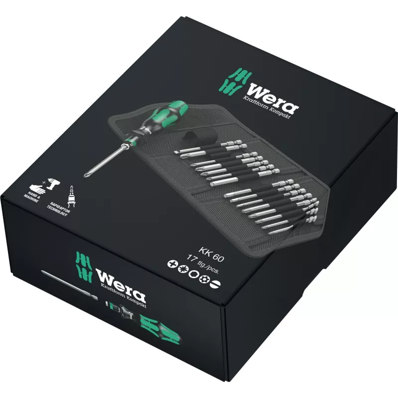 Kombinuotas atsuktuvų rinkinys Wera Kraftform Kompakt 60