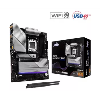 Pagrindinė plokštė ASRock X870 LiveMixer WiFi (Socket AM5, ATX, DDR5, 4 lizdai, X870LIVEMIXERWIFI)