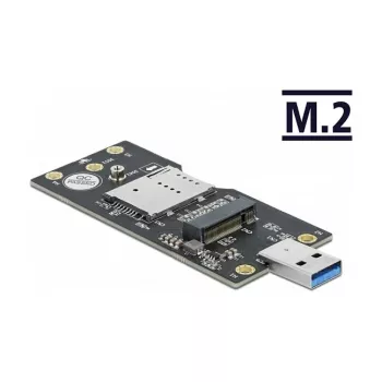 Delock 63166 USB 3.0 Type-A į M.2 Key B keitiklis su SIM lizdu
