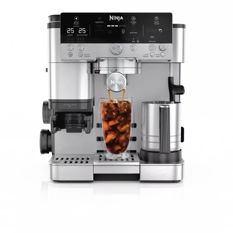 Espresso aparatas Ninja ES601EU – 2 L vandens bakas, vienam puodeliui, juodas/nerūdijantis plienas