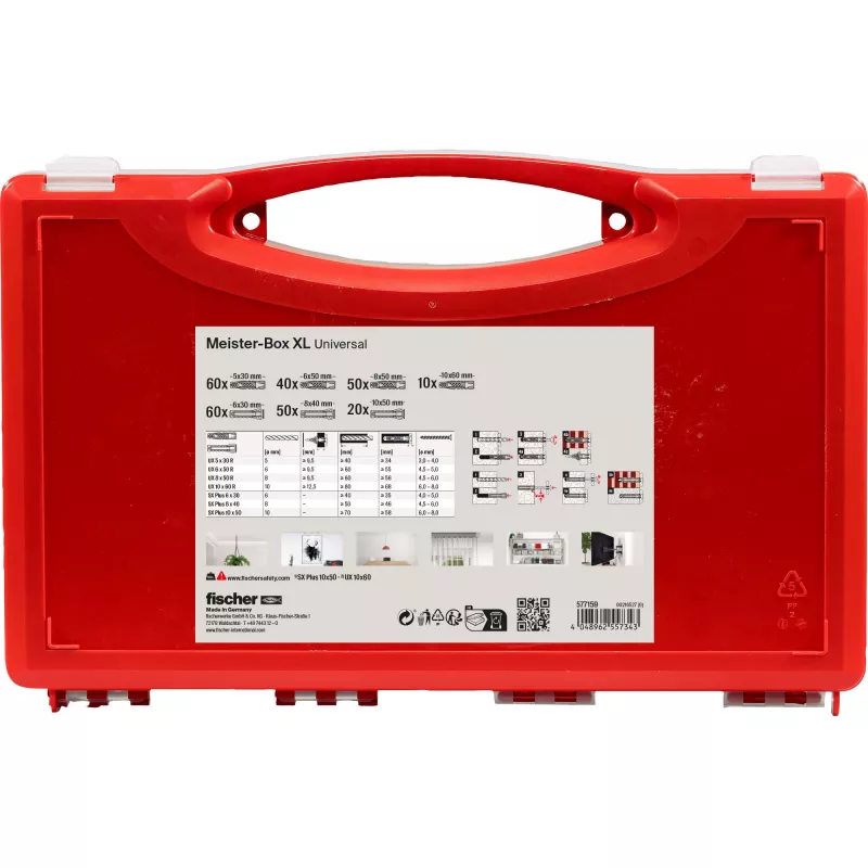 fischer 577159 Meister-Box XL kaiščių rinkinys dėžutėje 290 vnt.