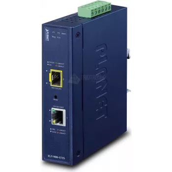 PLANET IGT-900-1T1S Pramoninis Gigabitinis Medijos keitiklis 1xRJ45 1xSFP IP30