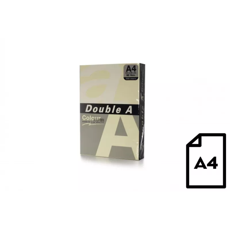 Spalvotas popierius Double A, 80g, A4, 500 lapų, Dramblio kaulo